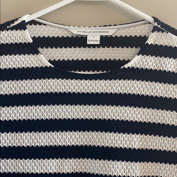 Diane Von Furstenberg Giselle Striped Top Size 4 - Picture 3 of 7